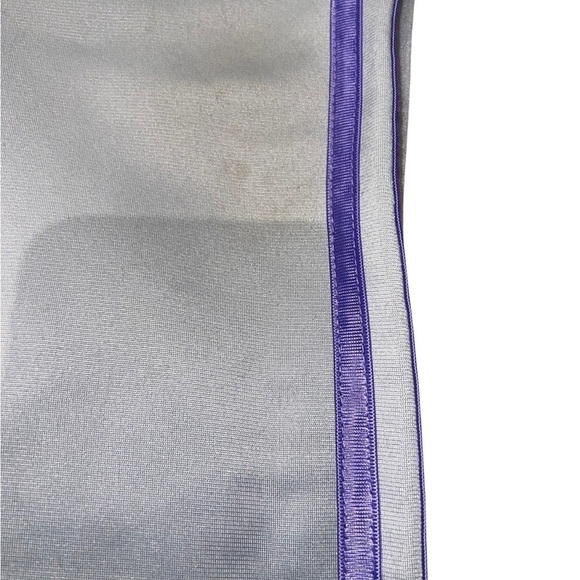 Adidas Girls work out athletic lounge pants grey gray with purple stripe 6X. - Picture 12 of 12
